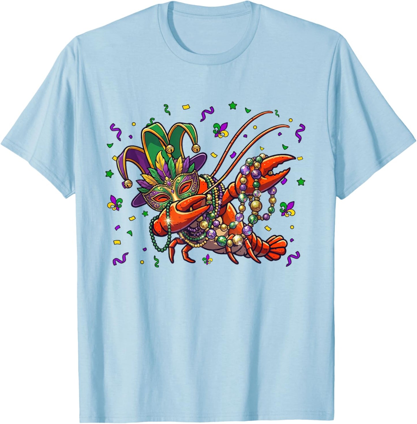 Crawfish Mardi Gras Dabbing Crawfish Men Woman Girl Boy Kid T-Shirt - T-Shirt | Light Blue