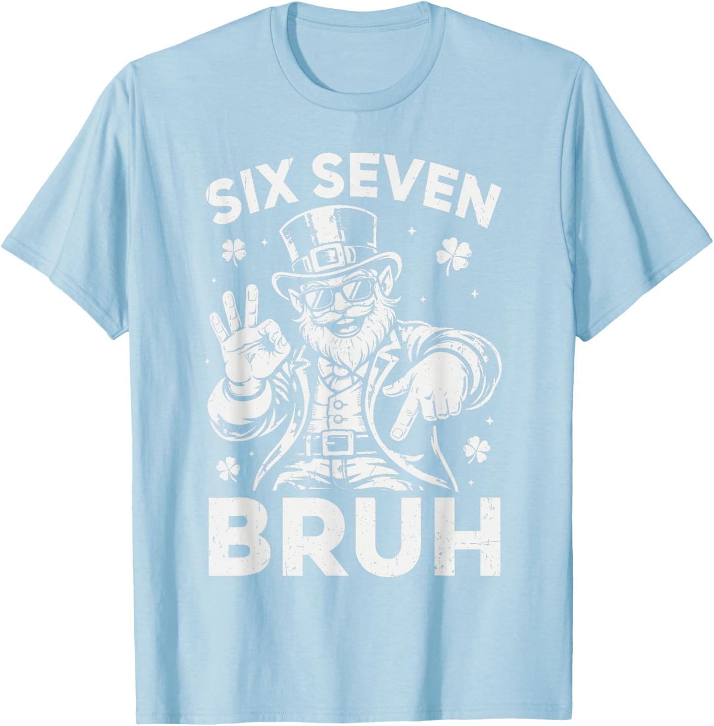 Bruh 67 St. Patrick's Day Leprechaun Six Seven 6 7 Boys Kids T-Shirt - T-Shirt | Light Blue