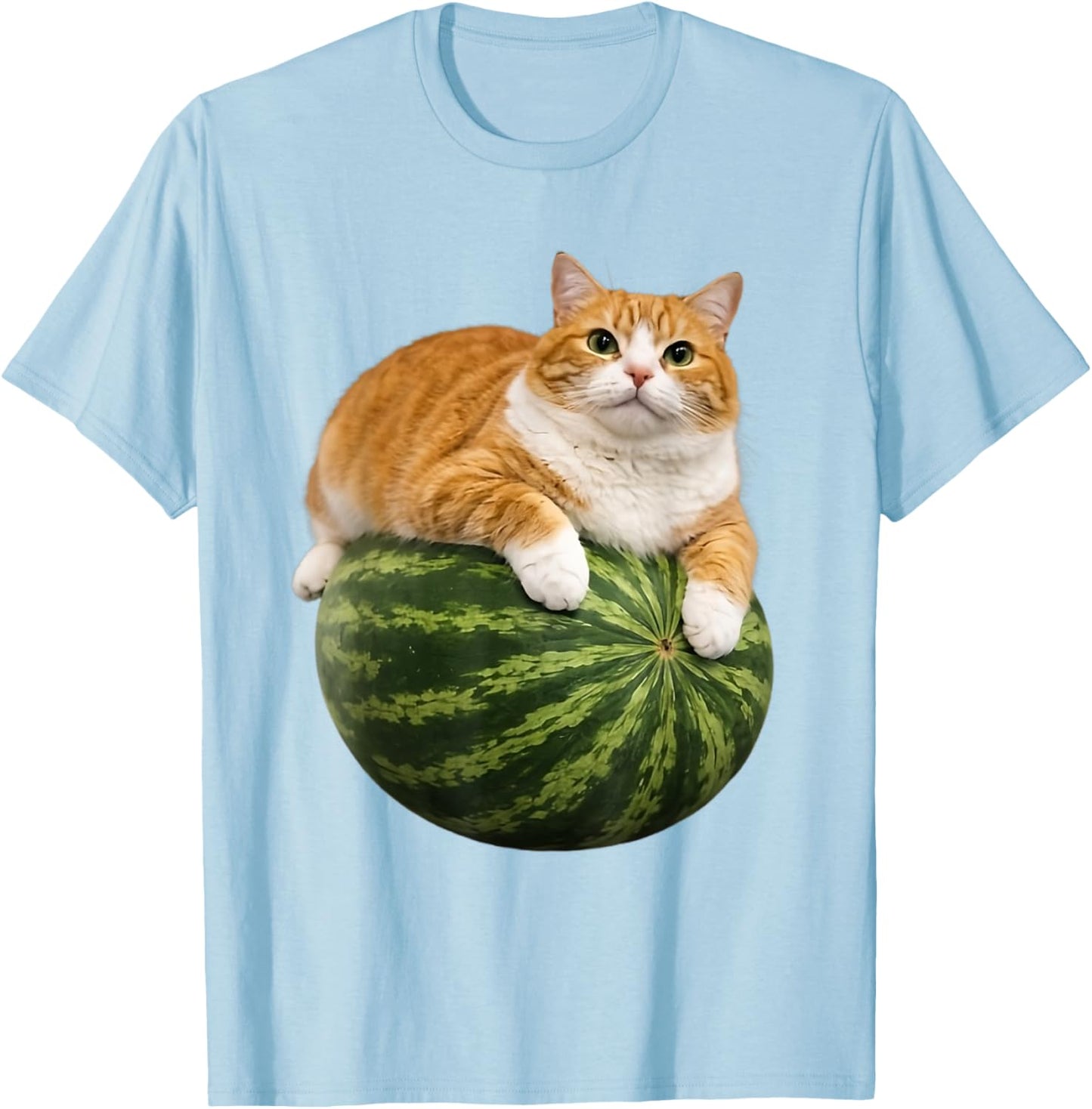 Funny Cat Watermelon Cats Meme Lover T-Shirt - T-Shirt | Light Blue