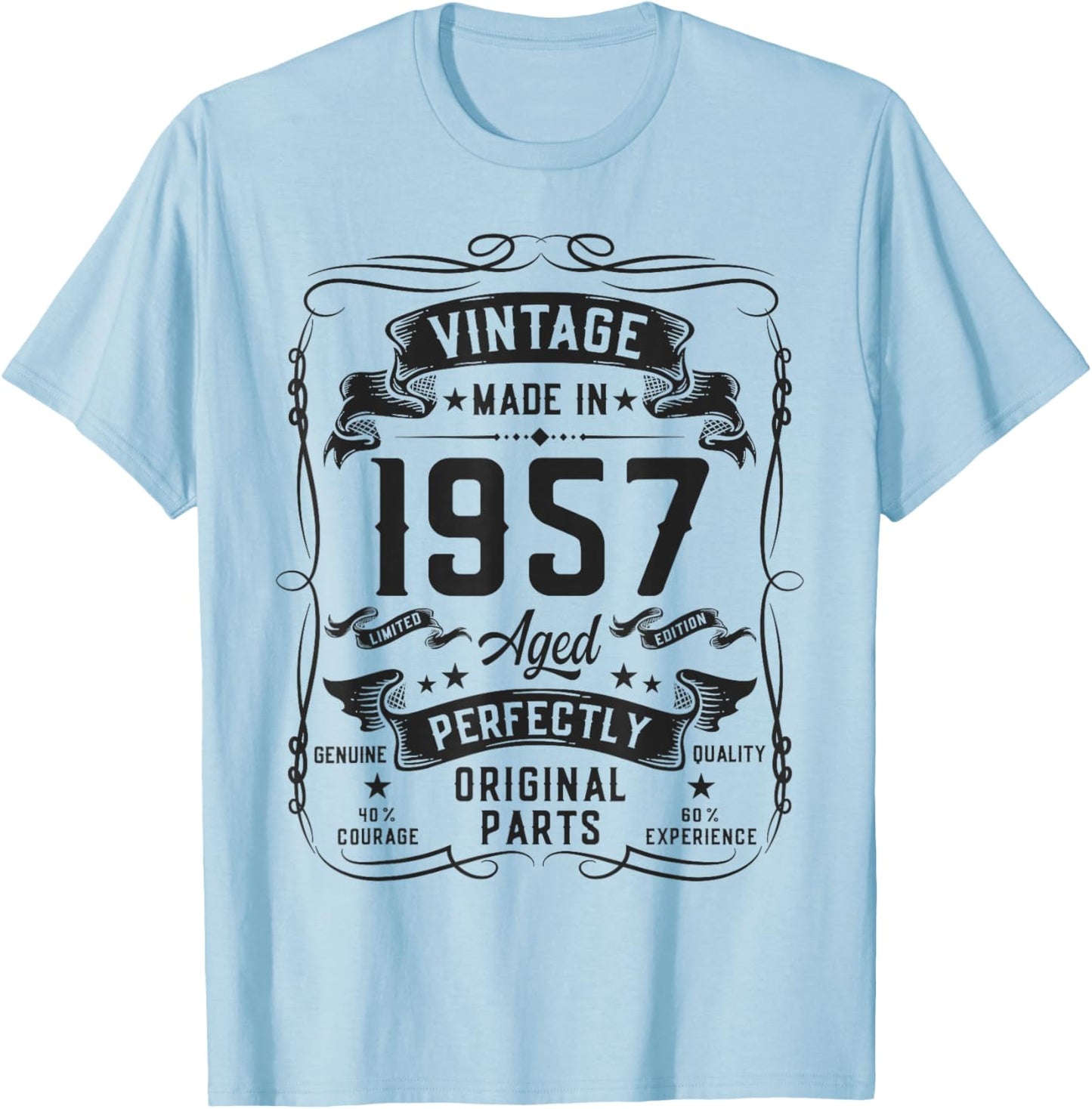 Vintage 1957 69yr 69th Birthday Gifts 69 Years Old T-Shirt - T-Shirt | Light Blue