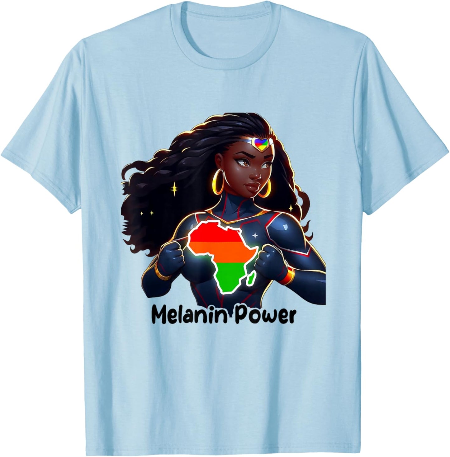Black History Month Melanin Queen Strong Black Woman Pride T-Shirt - T-Shirt | Light Blue