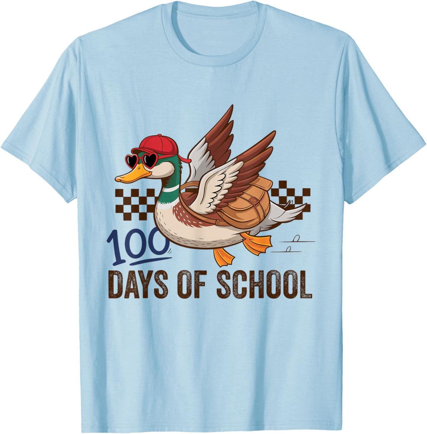 Happy 100 Days of School Goose Teacher Kids T-Shirt - T-Shirt | Light Blue