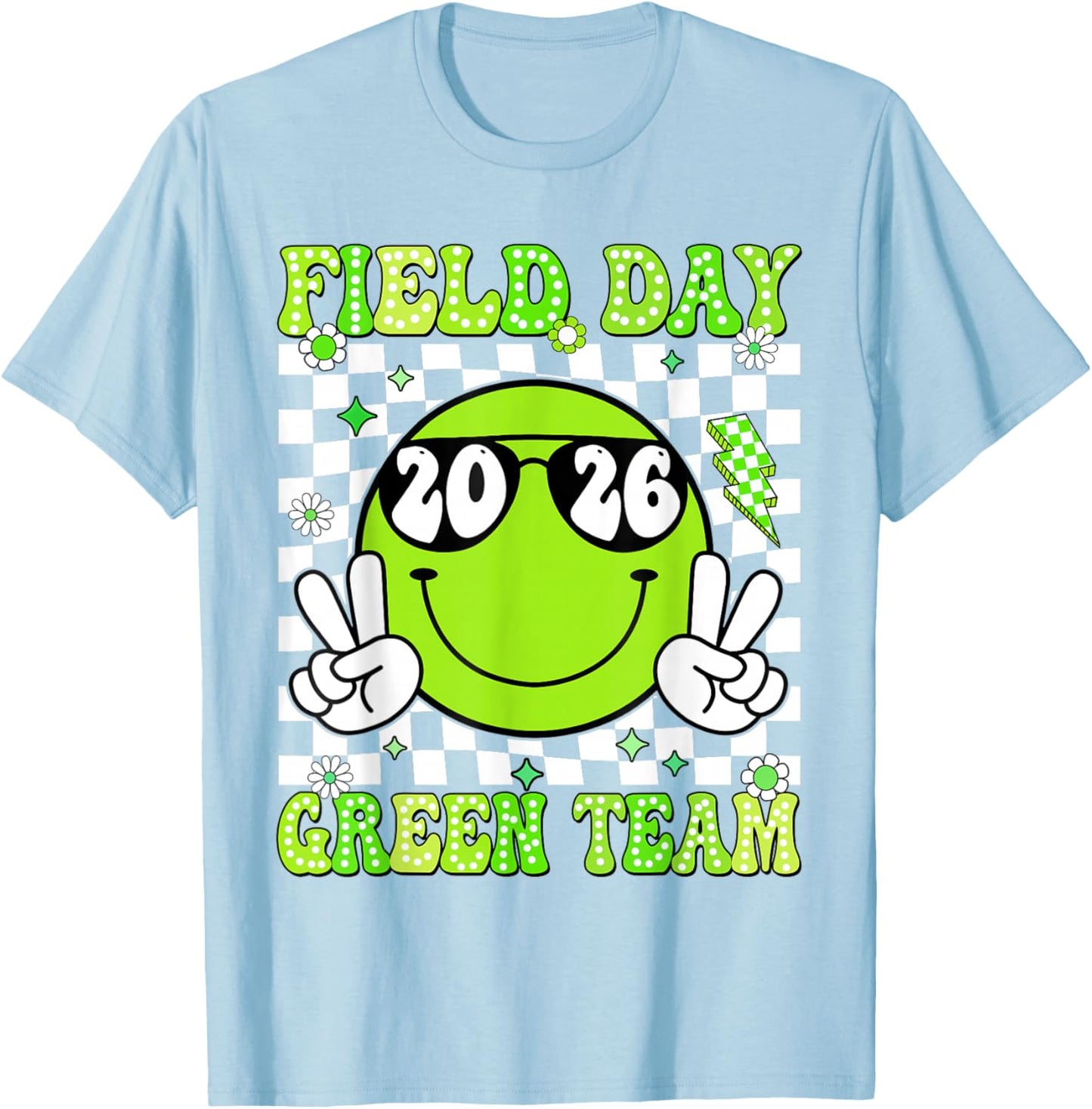 Field Day Green Team Funny for Teacher Kids Field Day Games T-Shirt - T-Shirt | Light Blue