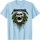 Funny Skull Monstera Plant Lover Gardener Grunge Metal Band T-Shirt - T-Shirt | Light Blue