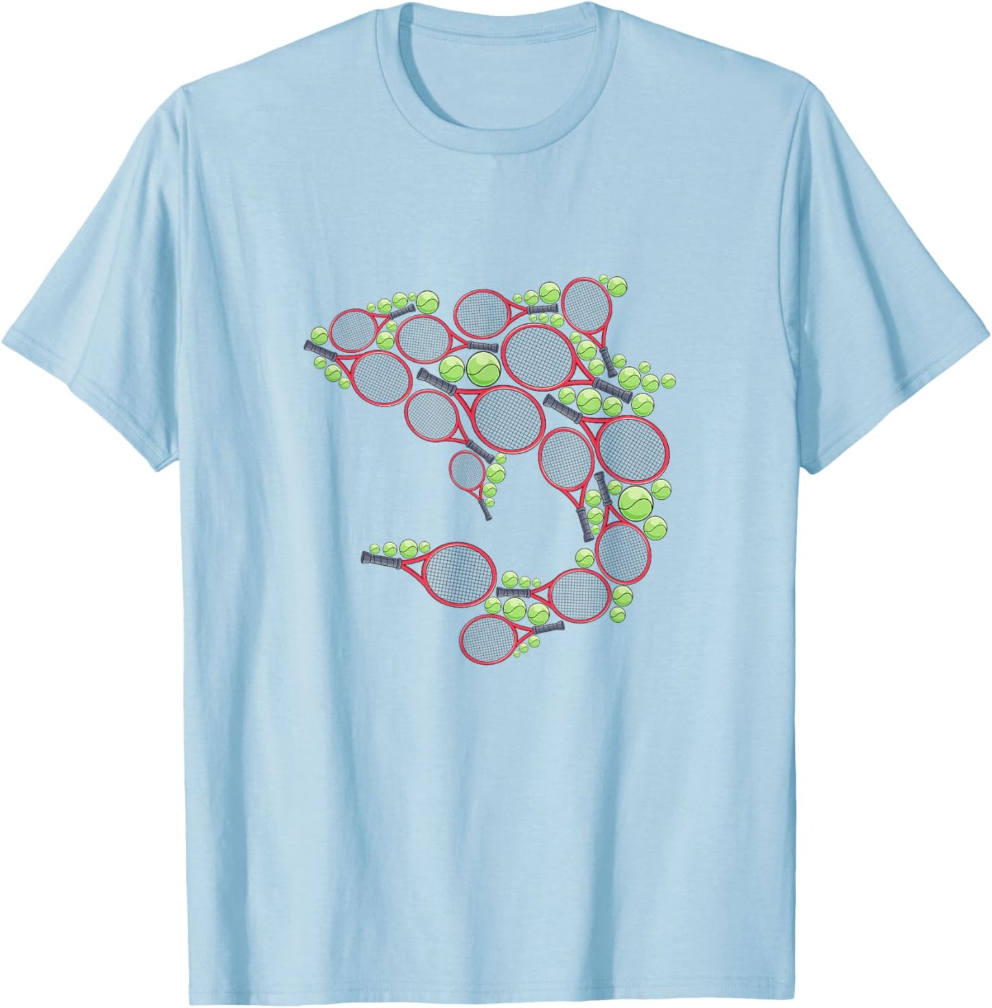 Tennis Shark - Tennis Racket and Tennis balls Tennis Shark T-Shirt - T-Shirt | Light Blue