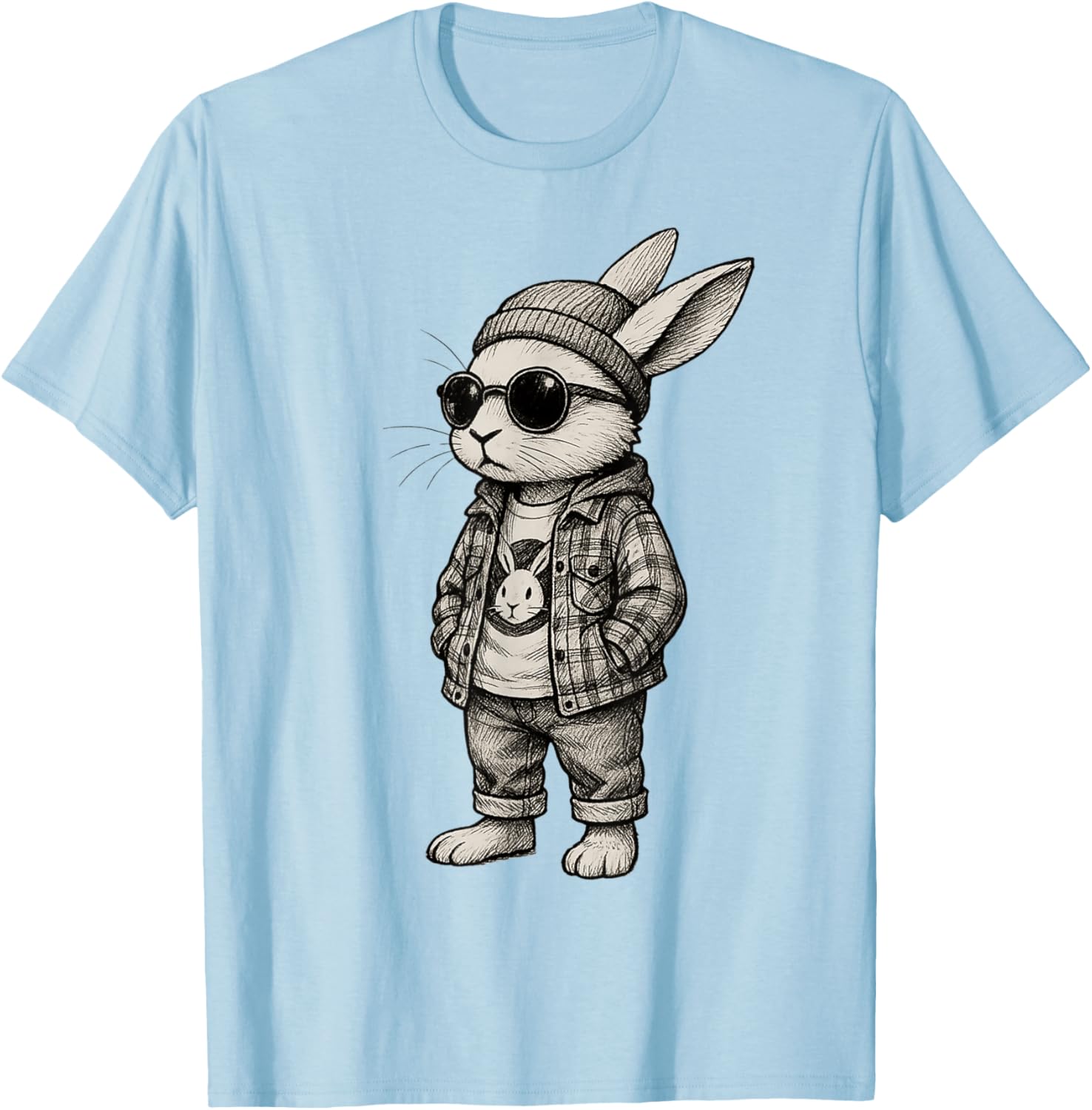 Cool Easter Bunny with Sunglasses for Boys Teens Men Boys T-Shirt - T-Shirt | Light Blue