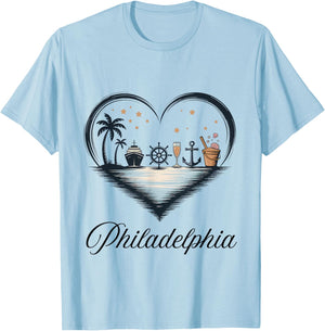 Girls Trip Cruise Vacation Travel Philadelphia T-Shirt - T-Shirt | Light Blue