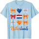 Coquette Bow Dutch Flag Netherlands Holland Cute Girls T-Shirt - T-Shirt | Light Blue