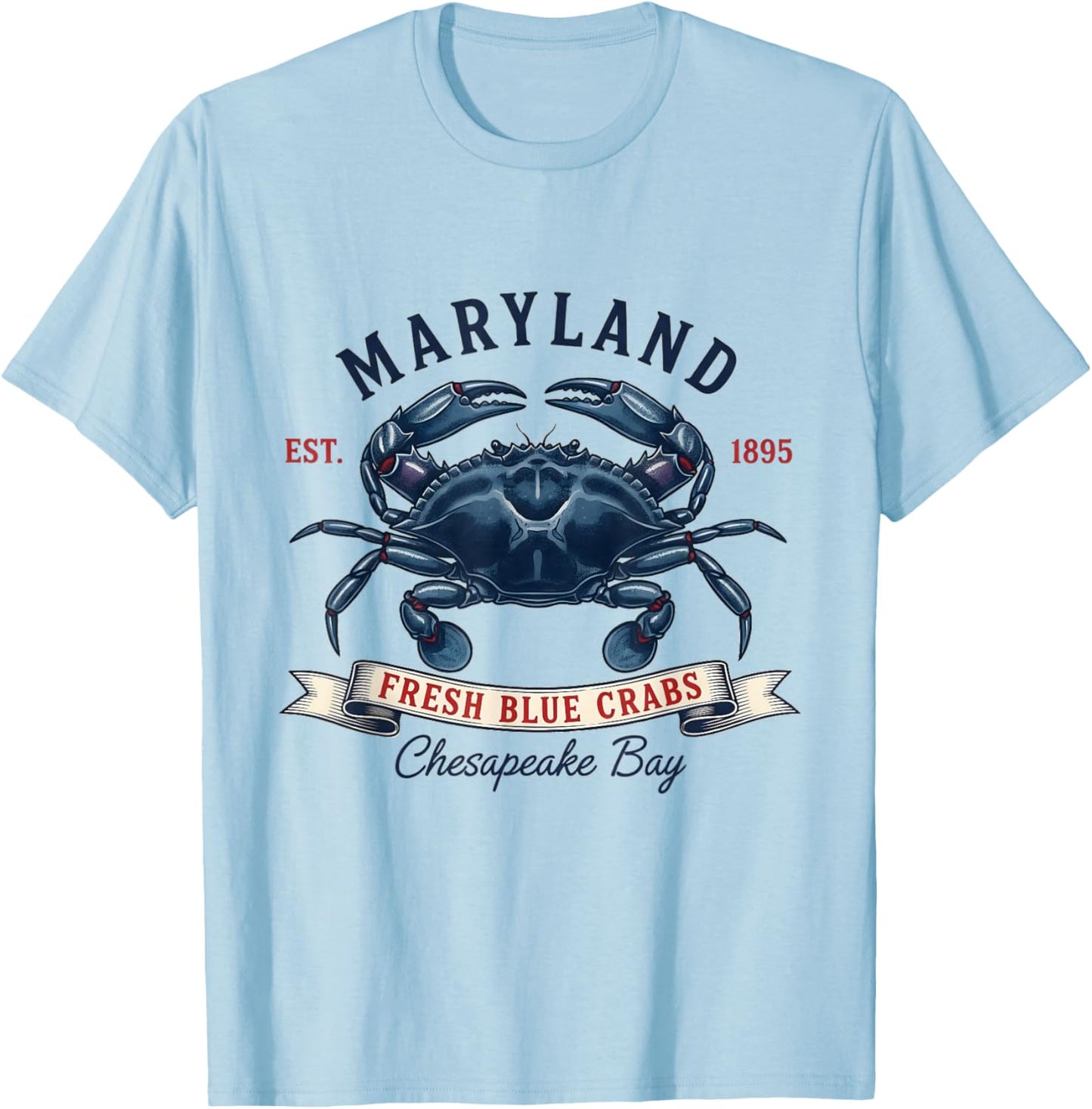 Maryland State Flag Crab T-Shirt - T-Shirt | Light Blue