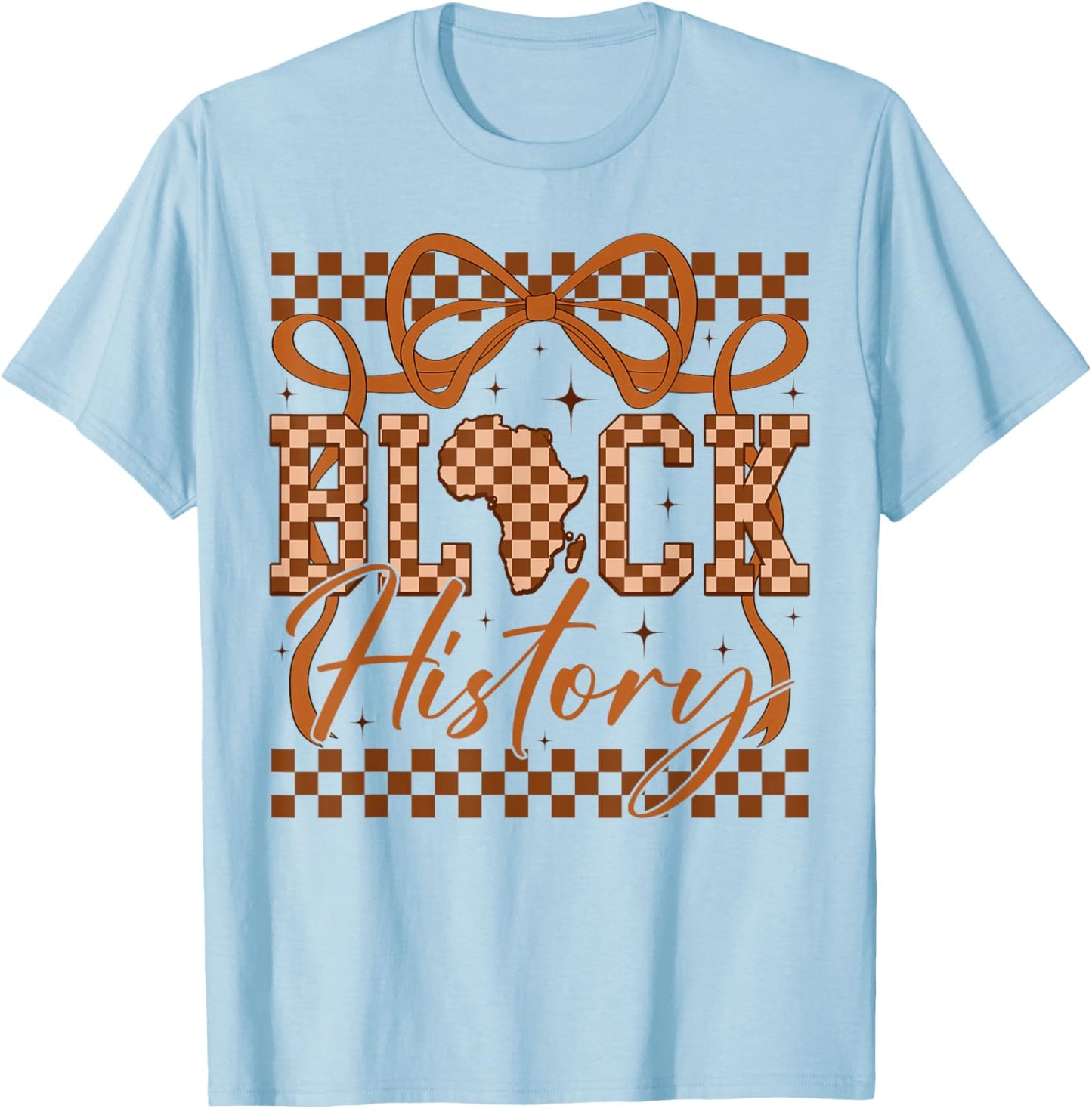 Black History Month Coquette Bow African Americans Women BHM T-Shirt - T-Shirt | Light Blue