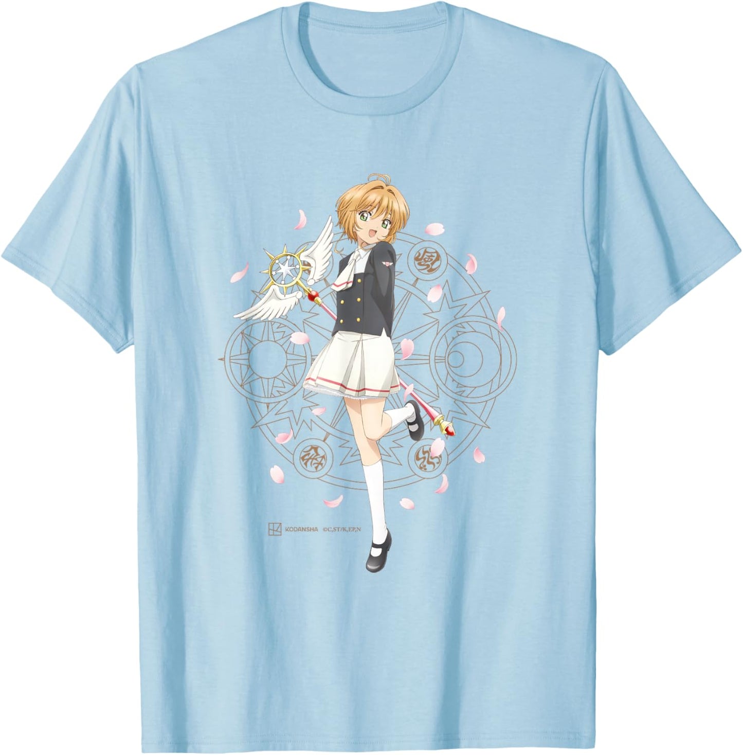 Cardcaptor Sakura: Clear Card - “Sakura in School Uniform A” T-Shirt - T-Shirt | Light Blue
