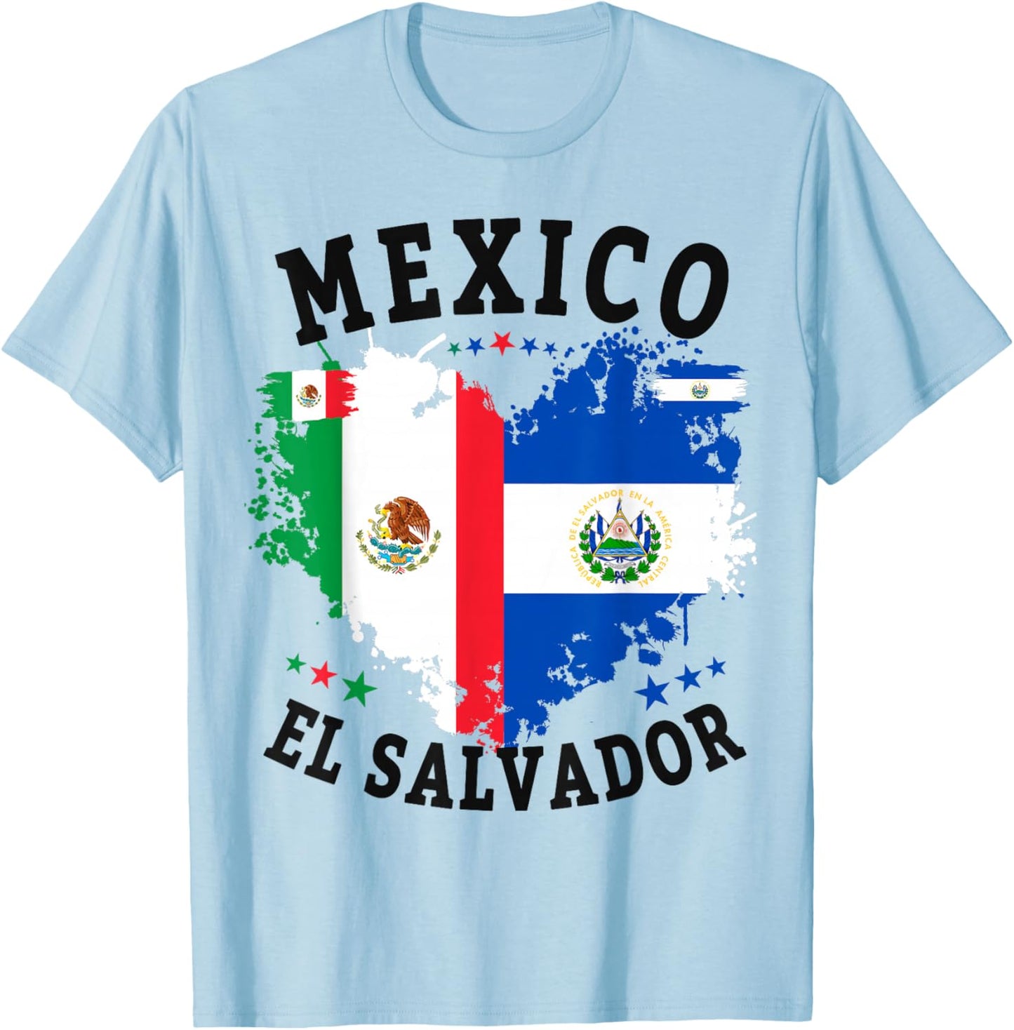 Mexico & Salvador Flag Costume Idea Salvadoreño T-Shirt - T-Shirt | Light Blue