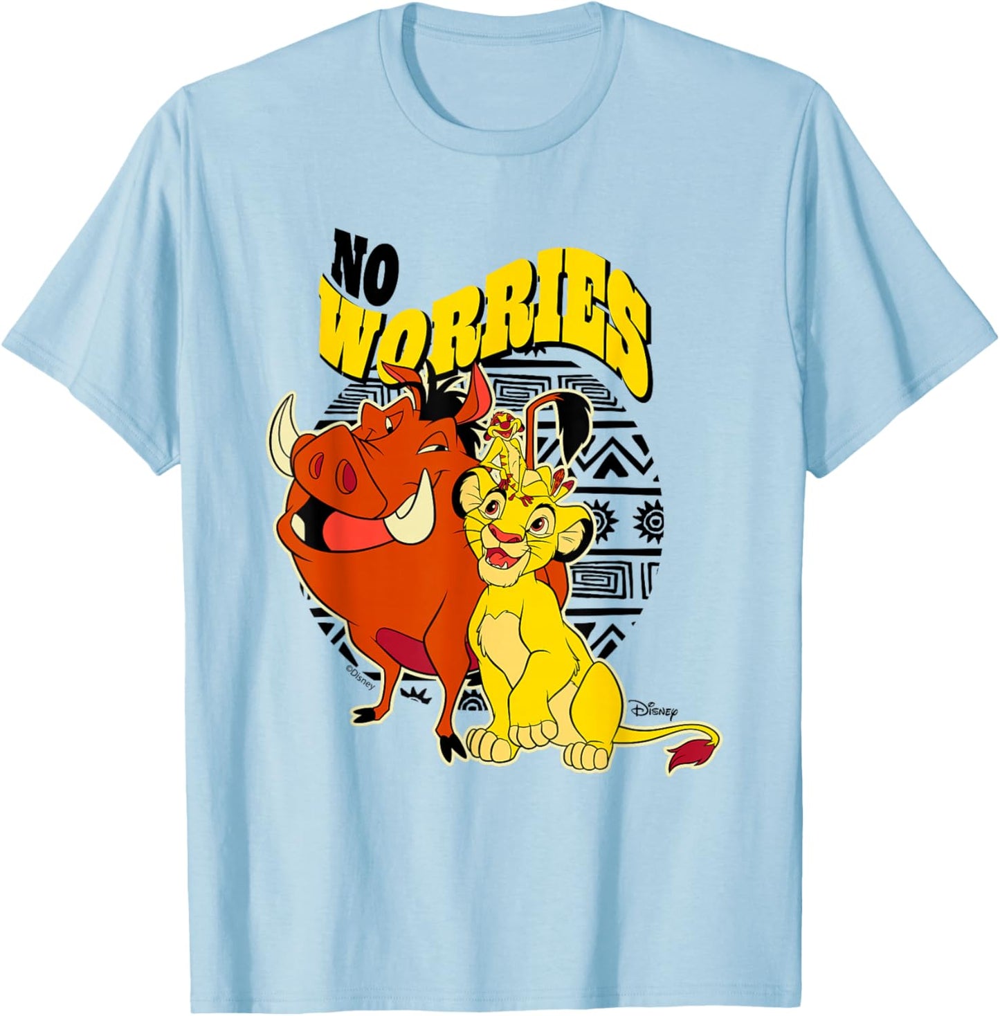 Disney The Lion King Simba Timon Pumbaa Worries Cute T-Shirt - T-Shirt | Light Blue