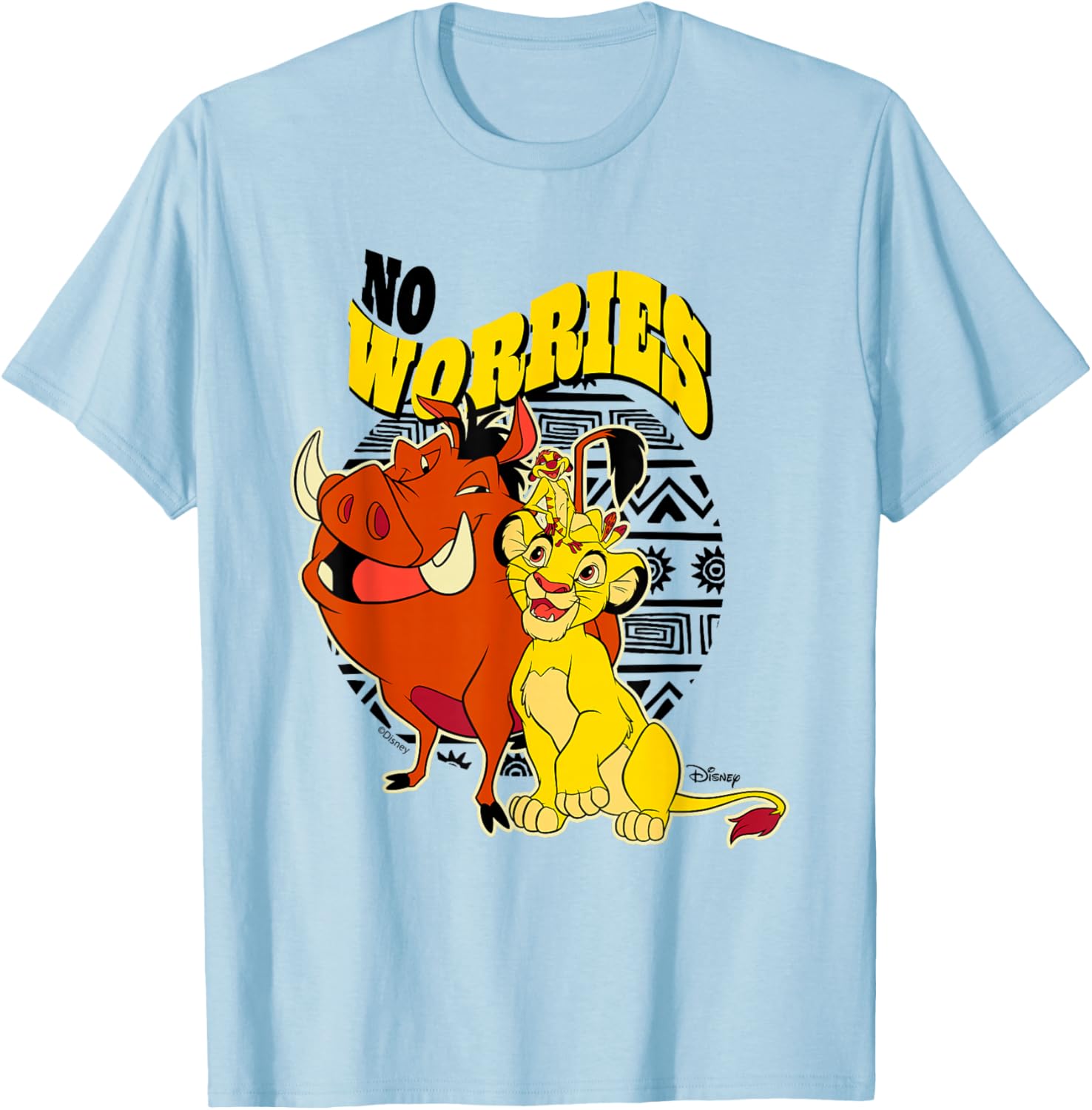 Disney The Lion King Simba Timon Pumbaa Worries Cute T-Shirt - T-Shirt | Light Blue