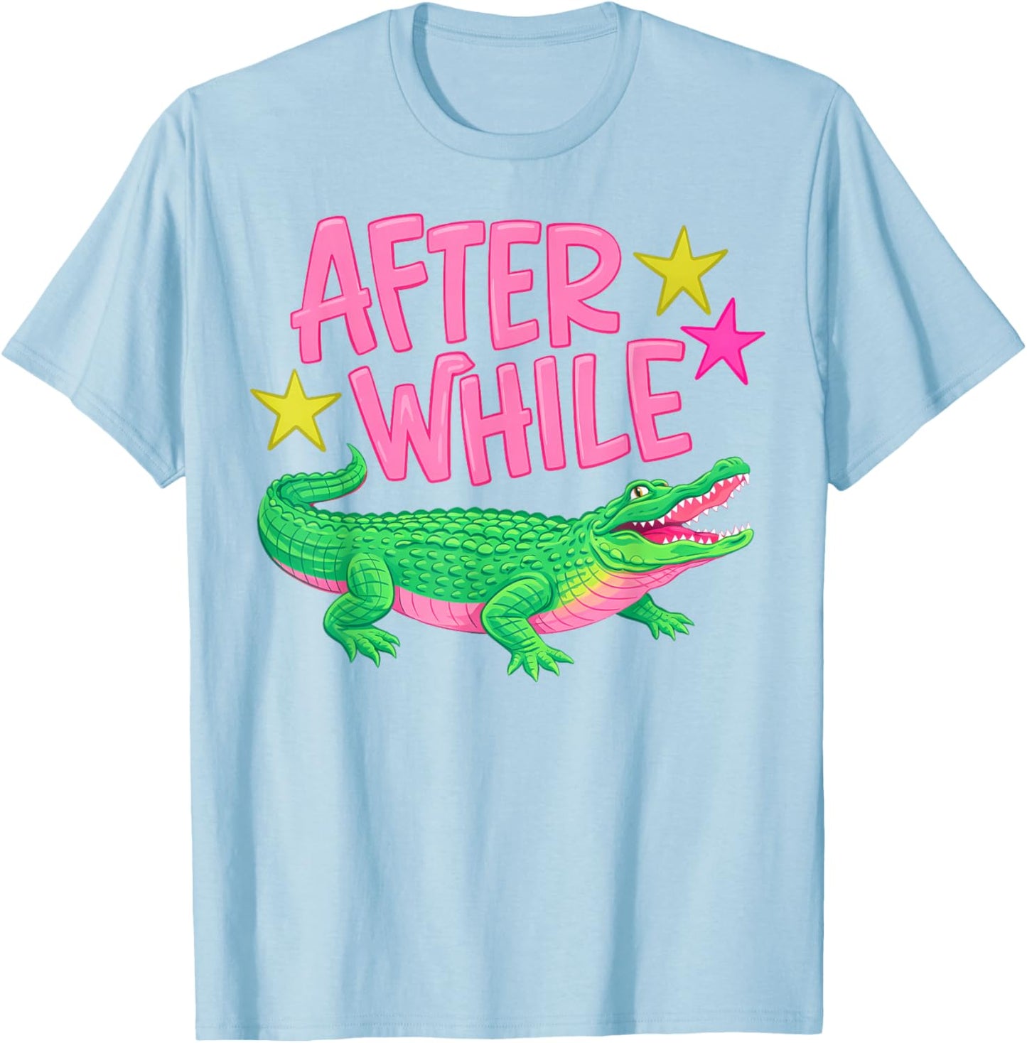 After While Gator Later Gator Crocodile Last Day of School T-Shirt - T-Shirt | Light Blue