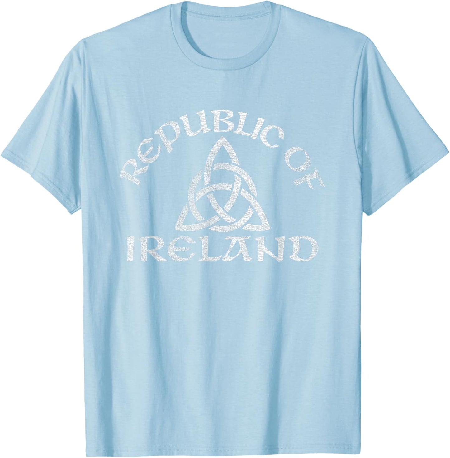 Republic of Ireland Triquetra Knot Distressed T-Shirt - T-Shirt | Light Blue