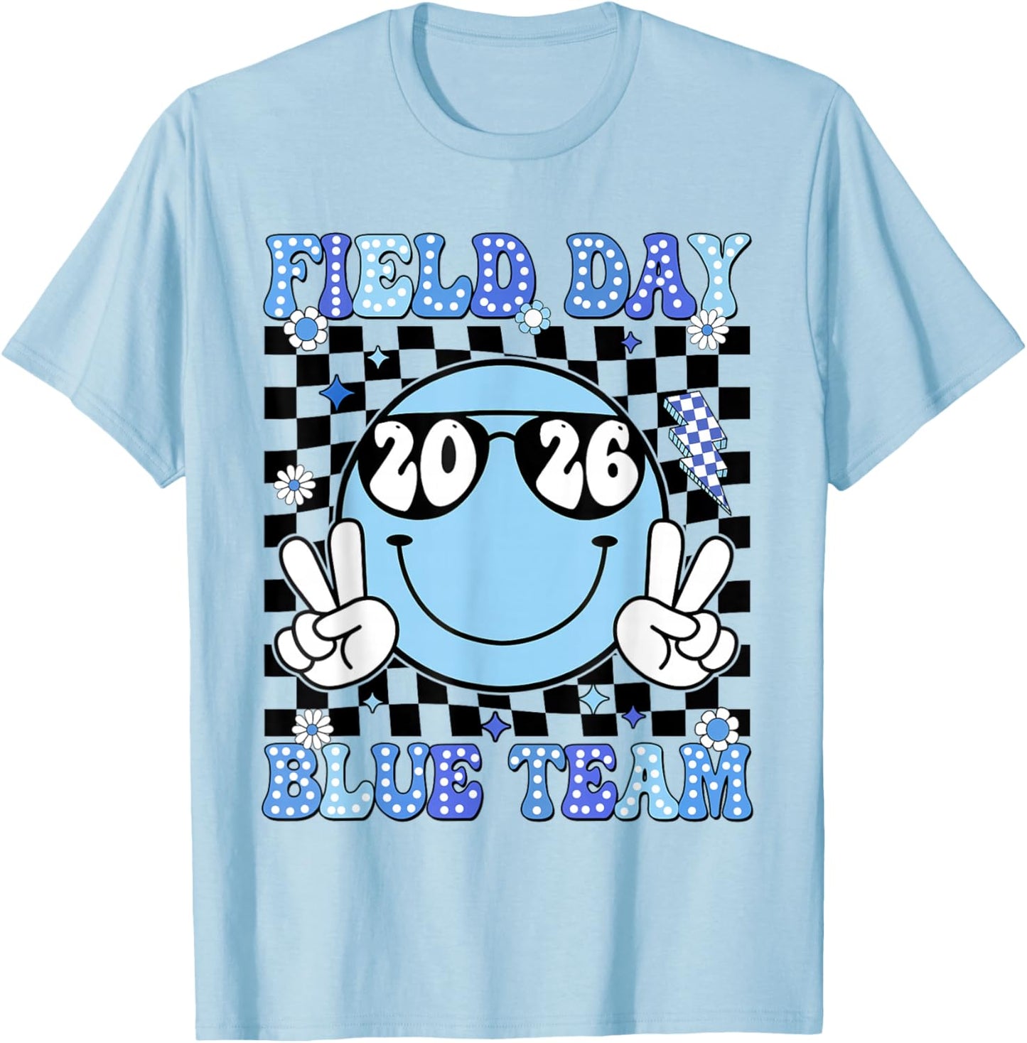 Field Day Blue Team Funny for Teacher Kids Field Day Games T-Shirt - T-Shirt | Light Blue