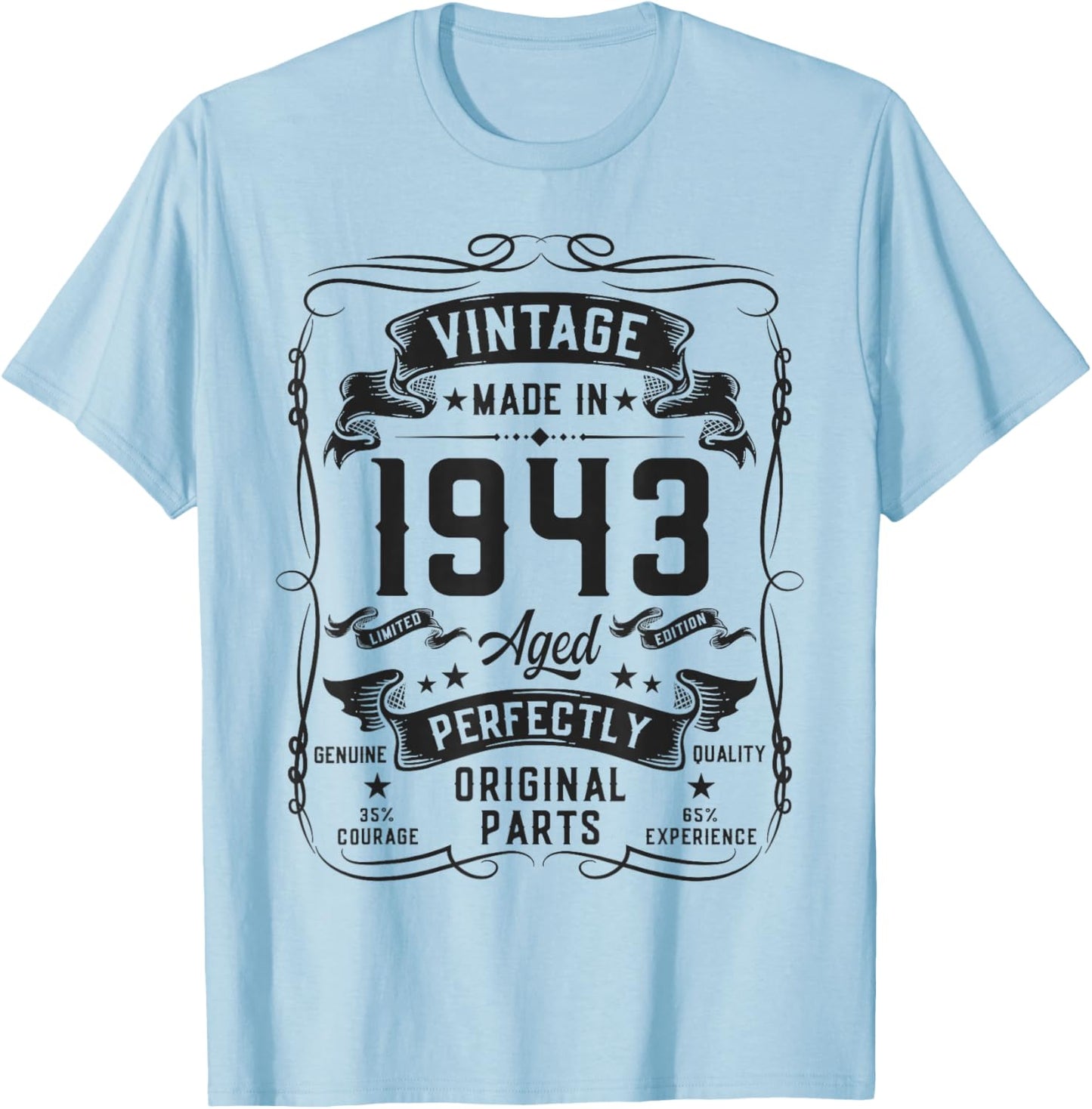 Vintage 1943 83yr 83rd Birthday Gifts 83 Years Old T-Shirt - T-Shirt | Light Blue