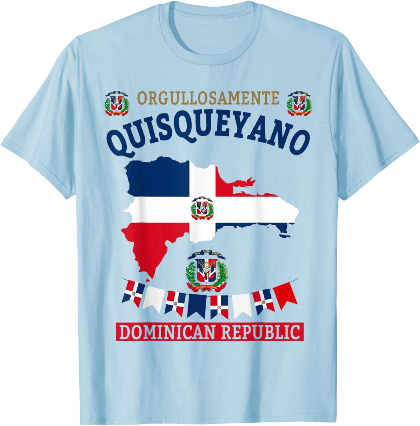 Dominican Republic Flag Idea for Kids Dominicana Quisqueyano T-Shirt - T-Shirt | Light Blue