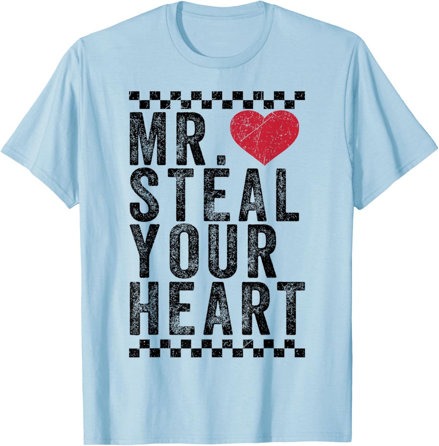 Funny Valentines Day Mr. Steal Your Heart Toddler Kids Boys T-Shirt - T-Shirt | Light Blue