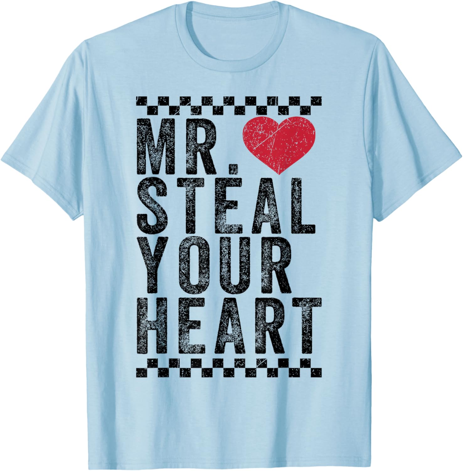 Funny Valentines Day Mr. Steal Your Heart Toddler Kids Boys T-Shirt - T-Shirt | Light Blue