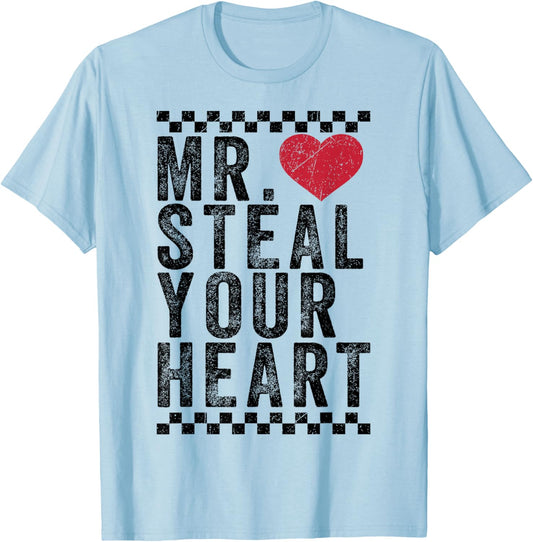 Funny Valentines Day Mr. Steal Your Heart Toddler Kids Boys T-Shirt - T-Shirt | Light Blue