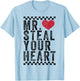 Funny Valentines Day Mr. Steal Your Heart Toddler Kids Boys T-Shirt - T-Shirt | Light Blue