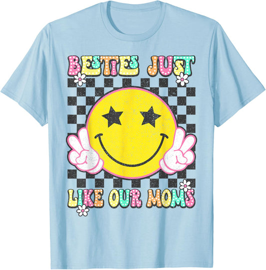 Besties Just Like Our Moms Toddler Kids Best Friend Matching T-Shirt - T-Shirt | Light Blue