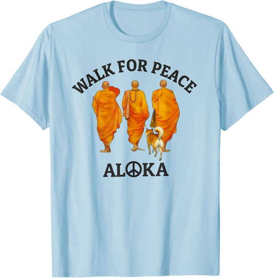 Walk for Peace Buddhist Monks Inspirational Journey T-Shirt - T-Shirt | Light Blue