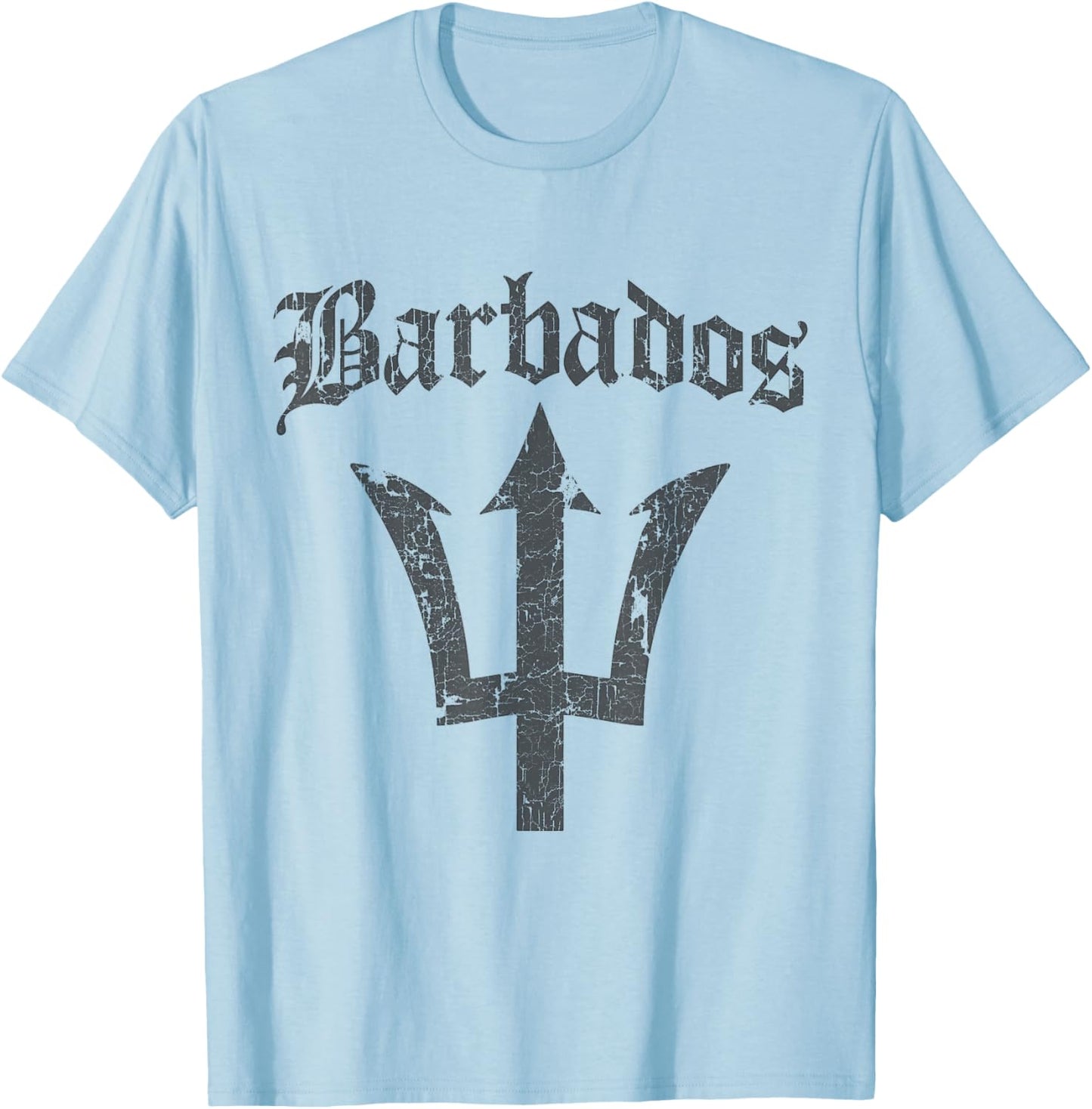 Vintage Barbadian Flag Barbados T-Shirt - T-Shirt | Light Blue