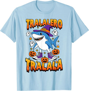 Halloween Shark Tralalero Tralala Italian Brainrot Meme Kids T-Shirt - T-Shirt | Light Blue