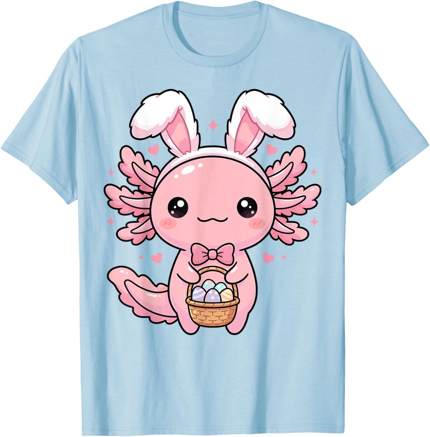 Axolotl Bunny Eggs Cute Girls Kids Boys Toddlers Easter Day T-Shirt - T-Shirt | Light Blue