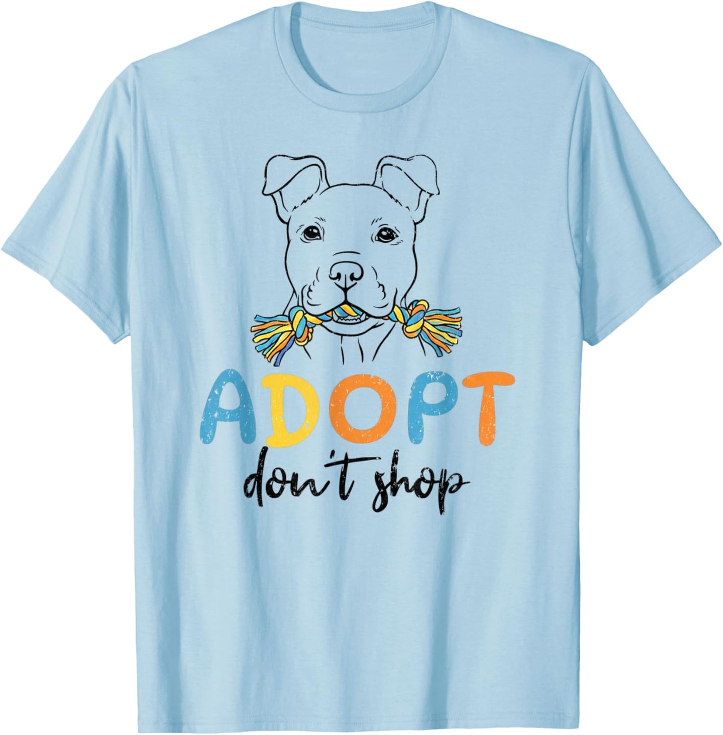 Adopt Don’t Shop Dog Rescue Awareness Cute Rescue Dog T-Shirt - T-Shirt | Light Blue