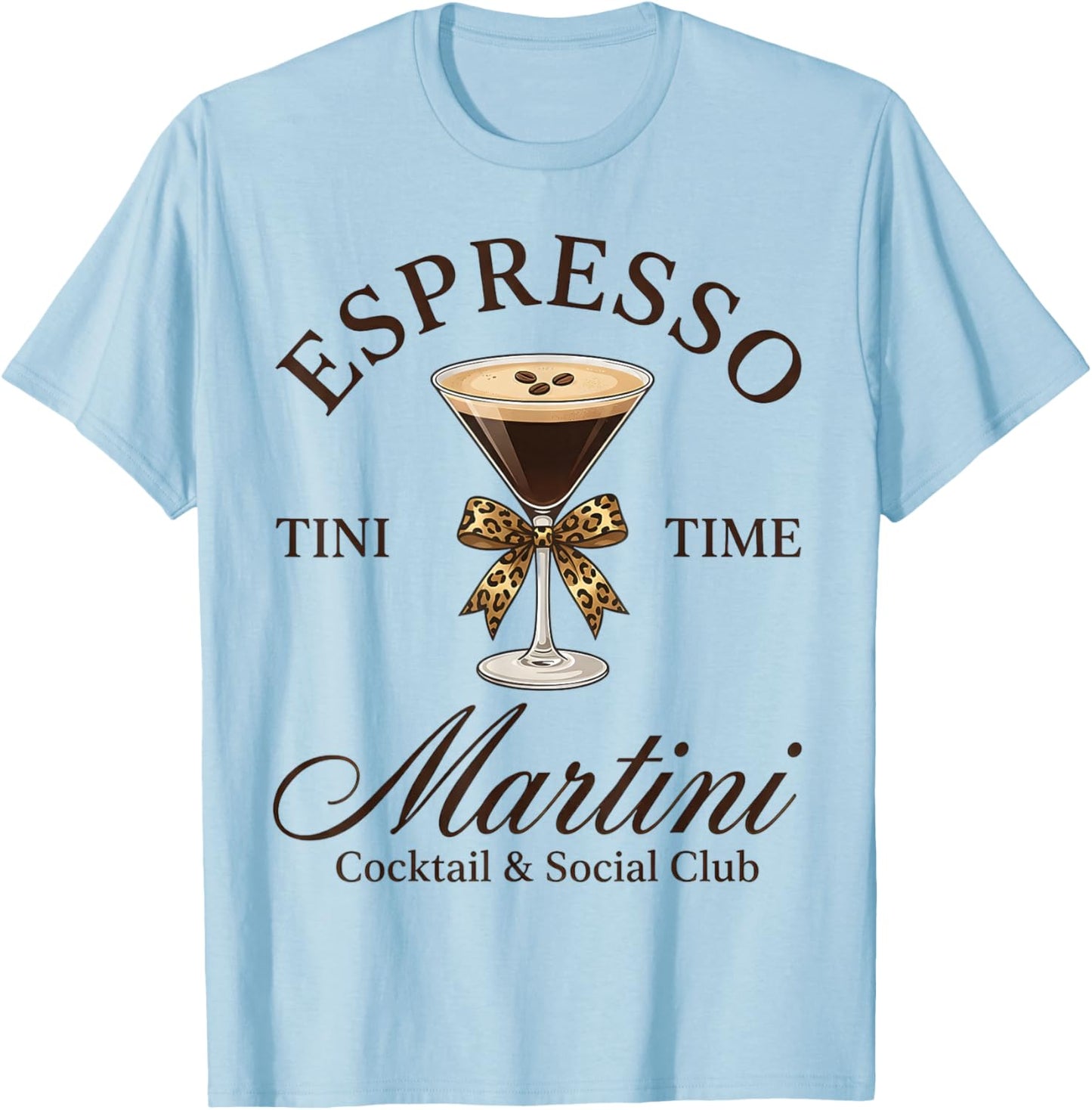 Espresso Martini Social Club Drinking Cocktail T-Shirt - T-Shirt | Light Blue