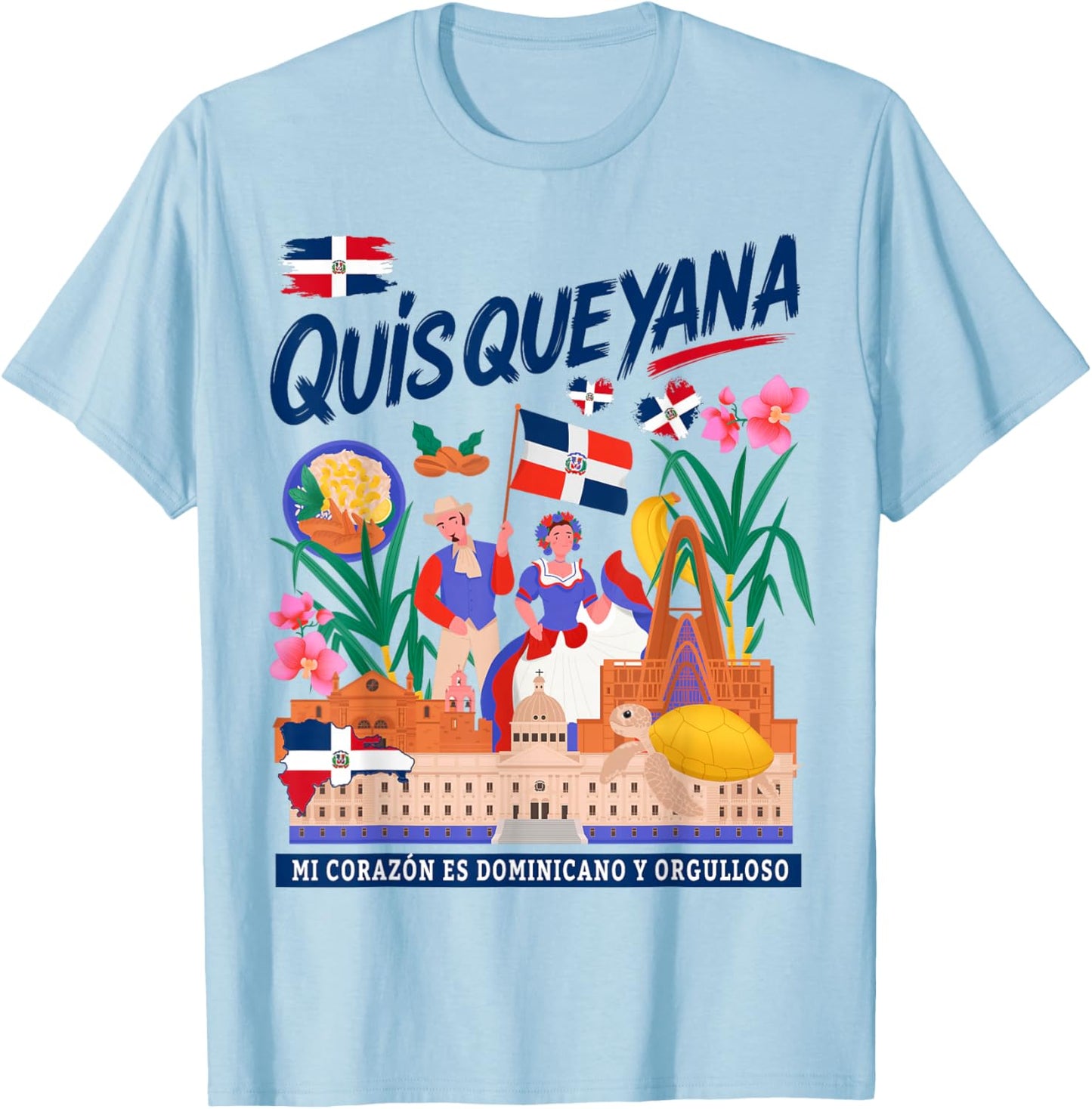 Dominican Flag Idea Women República Dominicana Quisqueyana T-Shirt - T-Shirt | Light Blue