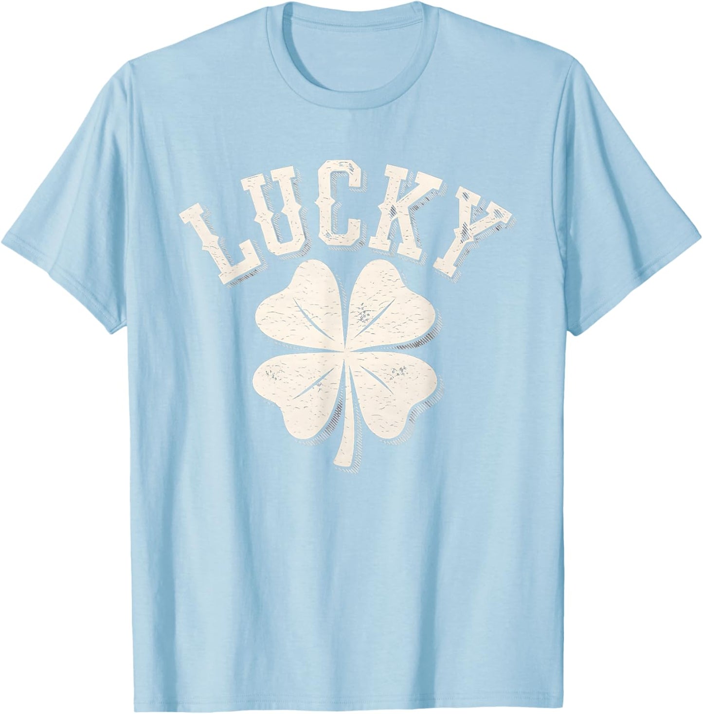 Vintage Lucky Shamrock Clover Leprechaun Irish Shenanigan T-Shirt - T-Shirt | Light Blue