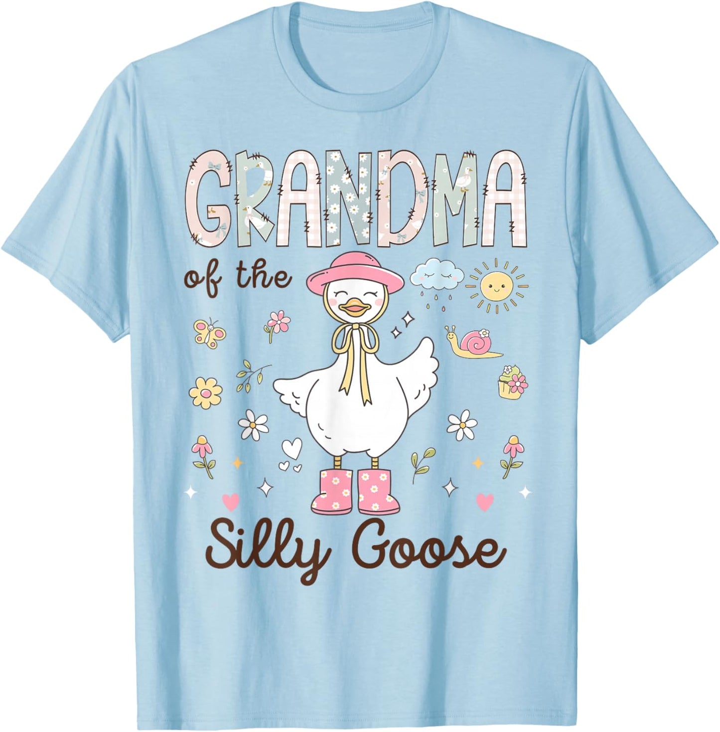 Grandma of The Silly Goose First Birthday Girl Family T-Shirt - T-Shirt | Light Blue