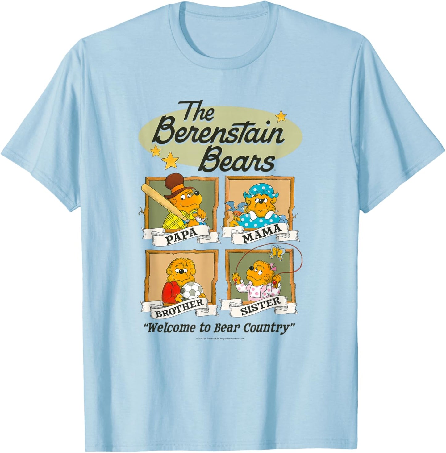 The Berenstain Bears Family Sports and Hobbies Vintage Book T-Shirt - T-Shirt | Light Blue