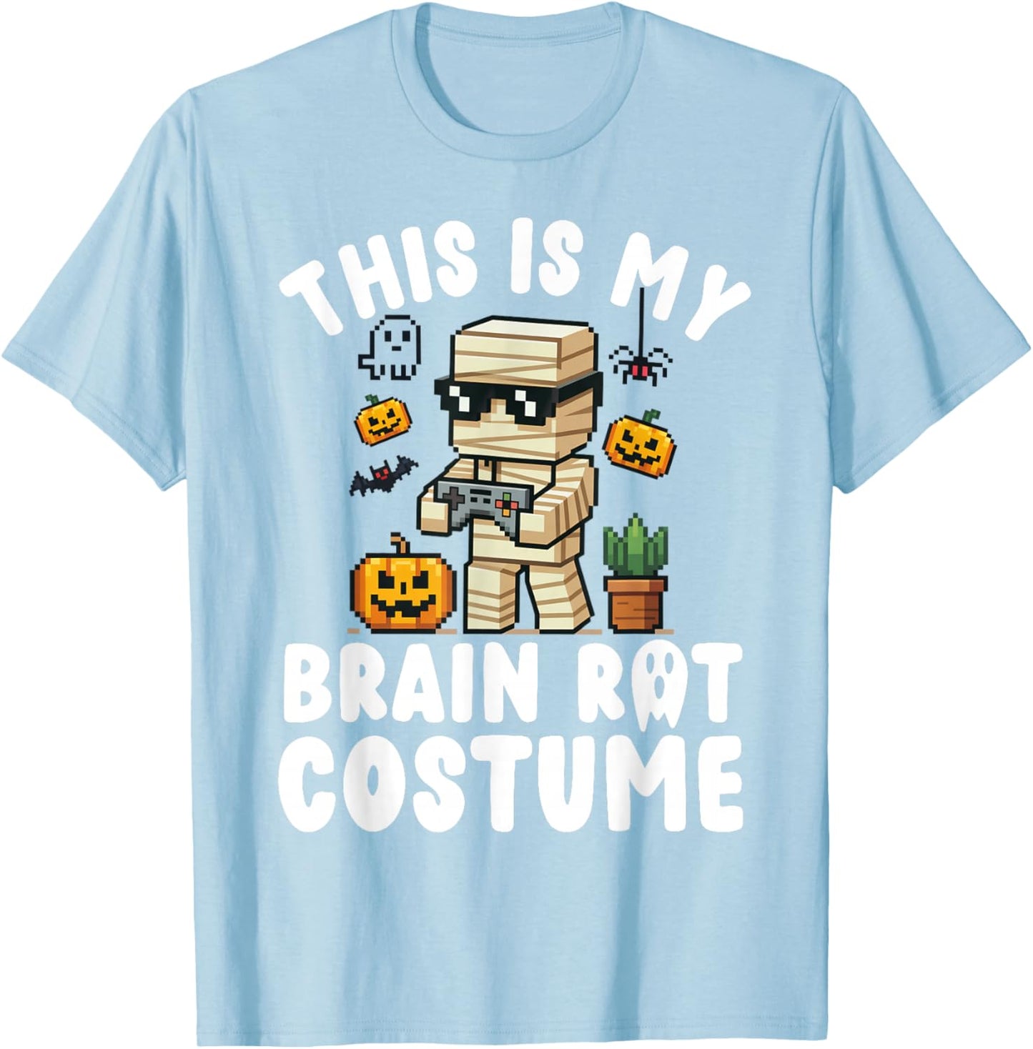 Brain Rot Halloween Shirt Costume Kids Brainrot Gamer T-Shirt - T-Shirt | Light Blue