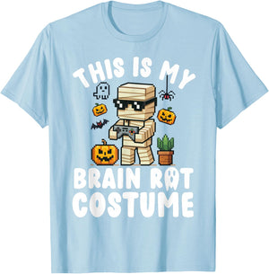 Brain Rot Halloween Shirt Costume Kids Brainrot Gamer T-Shirt - T-Shirt | Light Blue