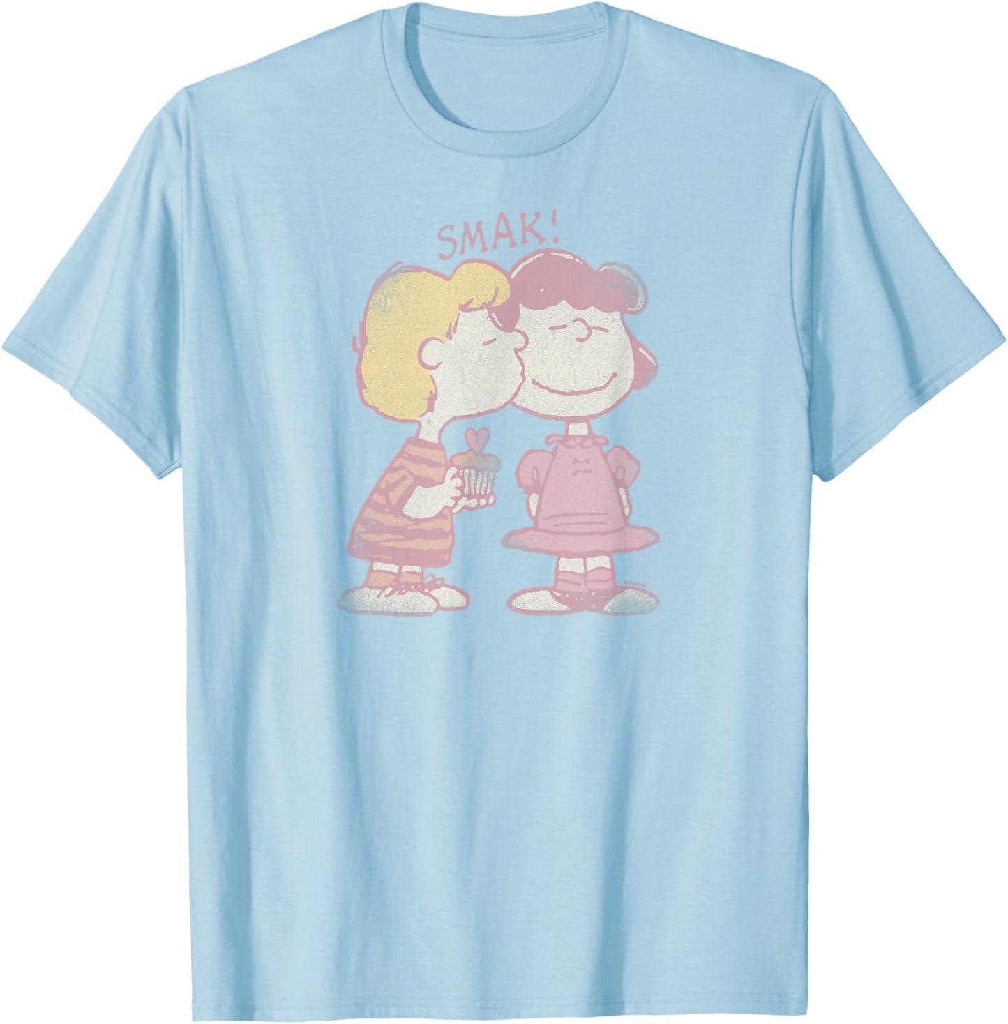 Schroeder & Lucy Valentine's Day Kiss T-Shirt - T-Shirt | Light Blue