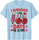 I Survived 100 Days of School Cherry Pink Cute 100th Day T-Shirt - T-Shirt | Light Blue