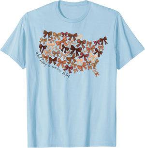 Black History is American History Coquette Bow Women Girls T-Shirt - T-Shirt | Light Blue