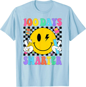 100 Days Smarter Teacher Kids 100th Day of School Girls T-Shirt - T-Shirt | Light Blue