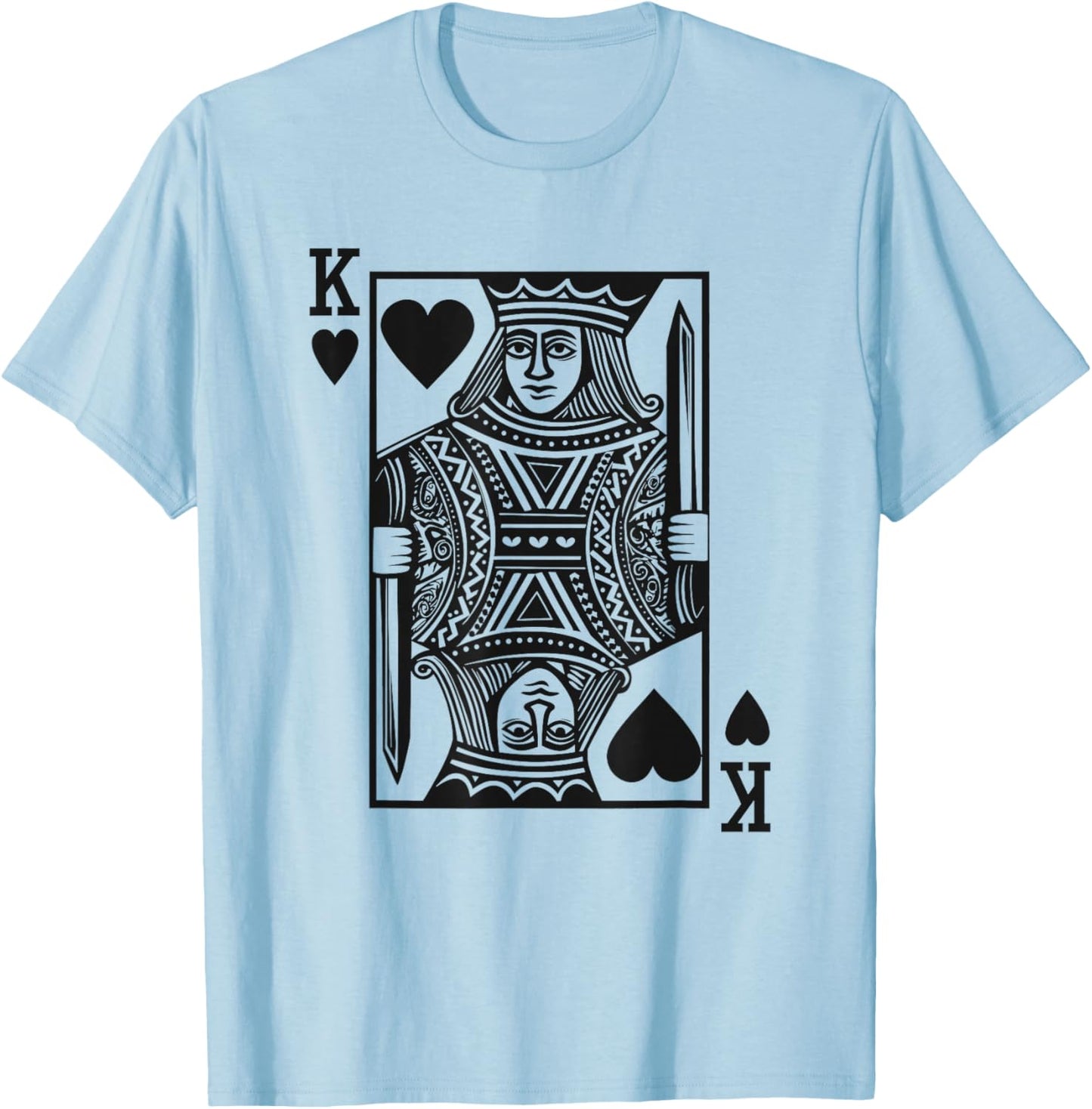 King of Hearts Boys Valentine Toddlers Boy Valentine's Day T-Shirt - T-Shirt | Light Blue