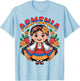Cute Armenian Girl in Flag Dress with Pomegranates for Kids T-Shirt - T-Shirt | Light Blue