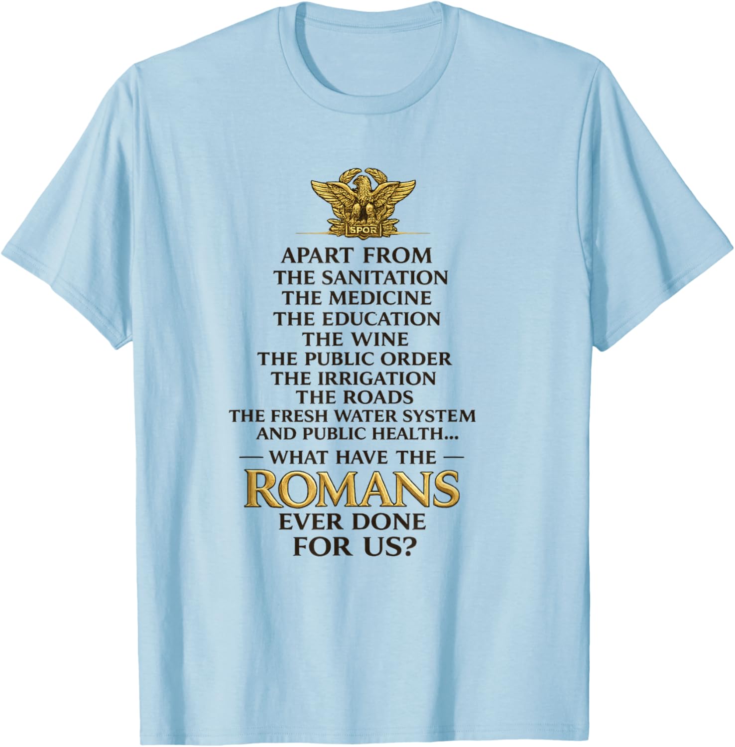 Ancient Rome Humor Classical History Buff Funny Civilization T-Shirt - T-Shirt | Light Blue
