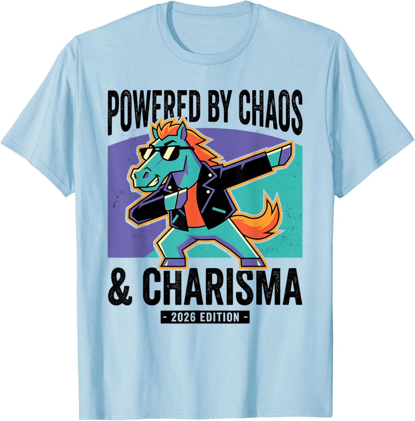 Fire Horse 2026 Chaos Charisma Astrology T-Shirt - T-Shirt | Light Blue