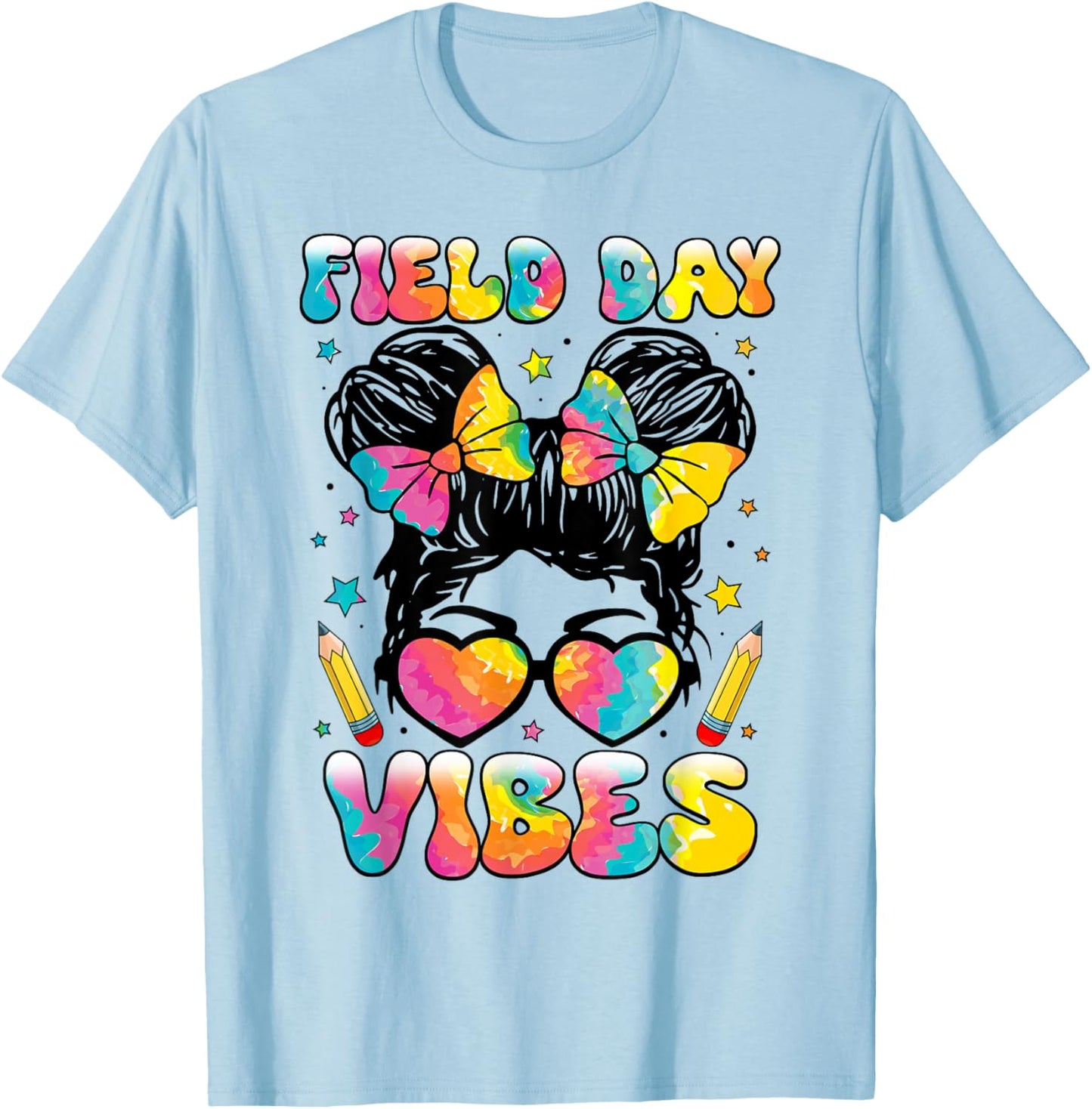 Field Day Vibes Shirt for Teacher Kids Happy Field Day 2026 T-Shirt - T-Shirt | Light Blue