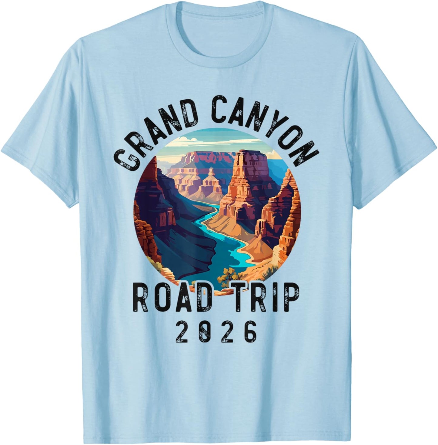 Grand Canyon National Park, Family Souvenir Road Trip 2026 T-Shirt - T-Shirt | Light Blue